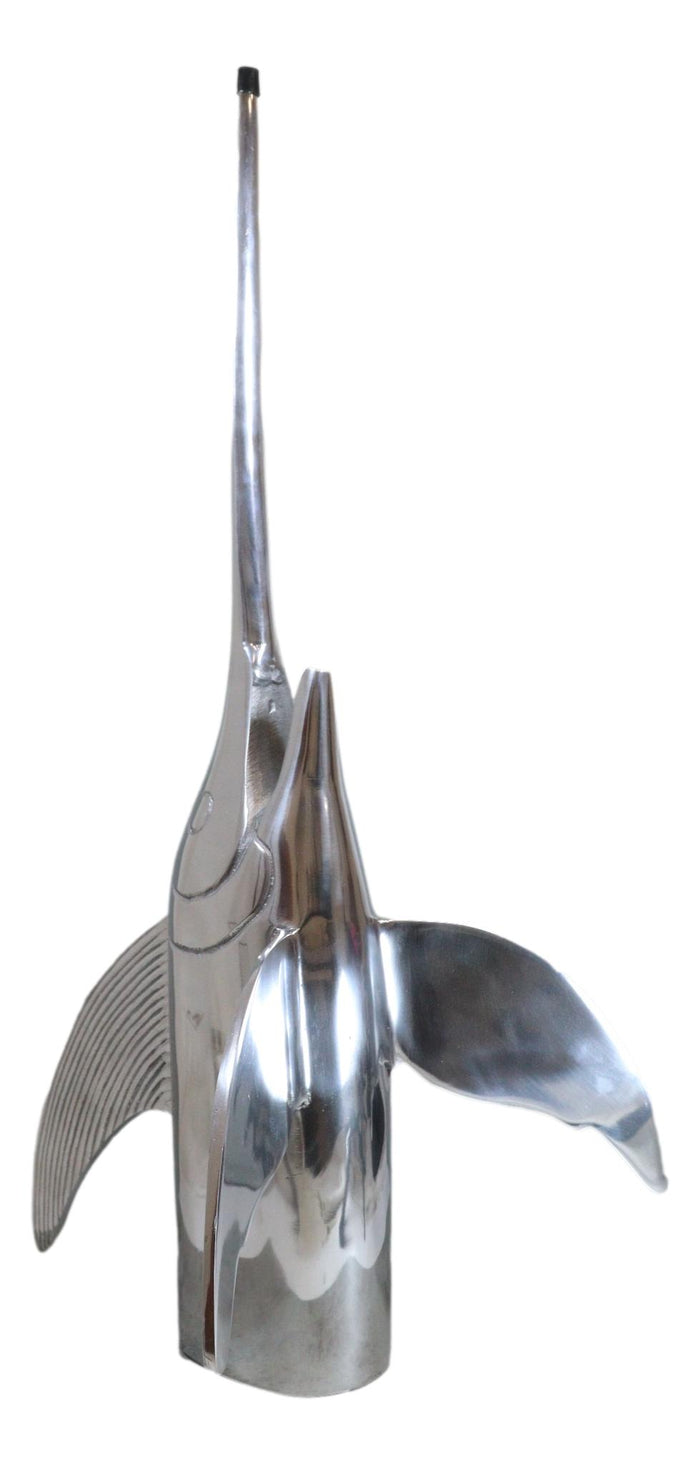 Large Nautical Marine Coastal Polished Aluminum Swordfish Wall Head Decor Plaque
