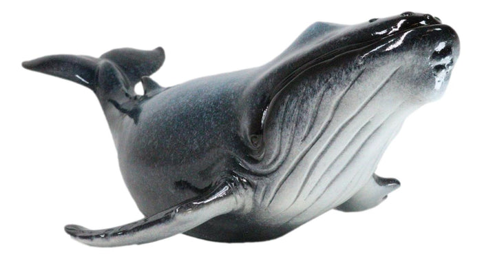 Large Nautical Ocean Marine Baleen Blue Humpback Whale Swimming Figurine 17"L