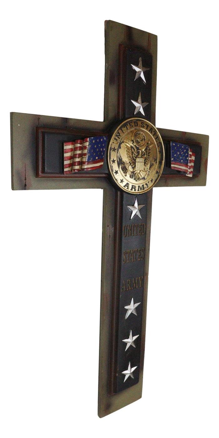 Large Patriot USA Military United States Army Medallion Flags Stars Wall Cross