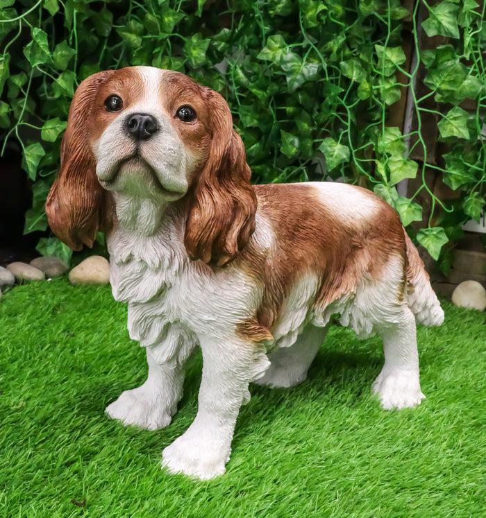 Large Realistic Adorable Cavalier King Charles Spaniel Dog Statue 16"Long Large Realistic Adorable Cavalier King Charles Spaniel Dog Statue 16"Long