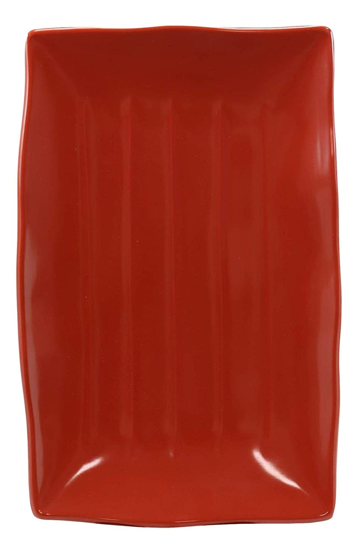 Large Red Black Melamine Serving Platter Plate Or Dish For Sushi Kebab Set Of 6