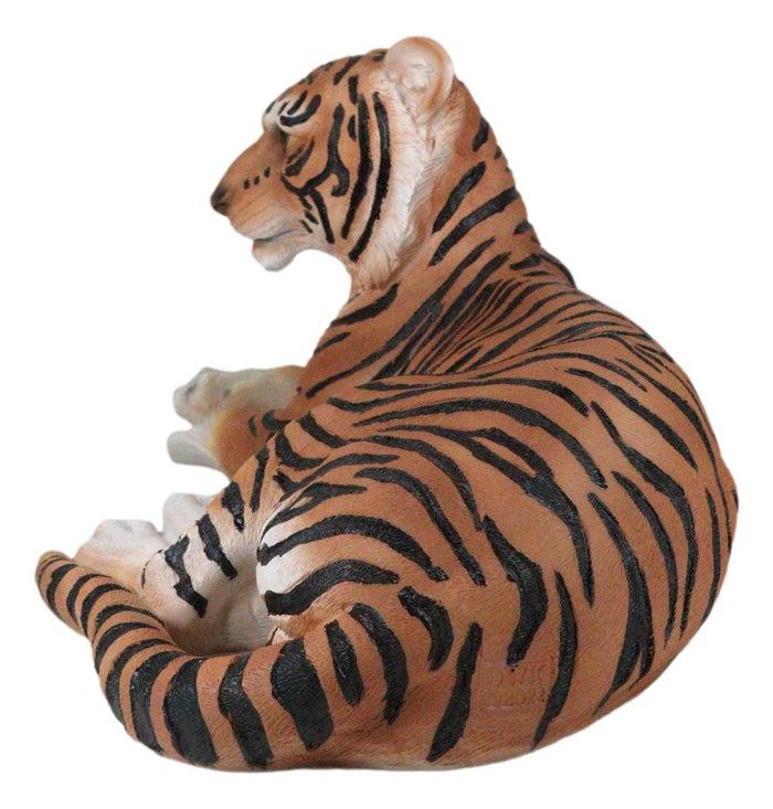 Large Royal Bengal Tiger Resting Gracefully 15.5" Long Statue Home Garden Decor