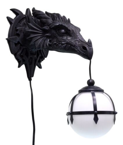 Large Sculptural Shadow Basilisk Dragon Wall Sconce Electrical Cord Ball Lamp