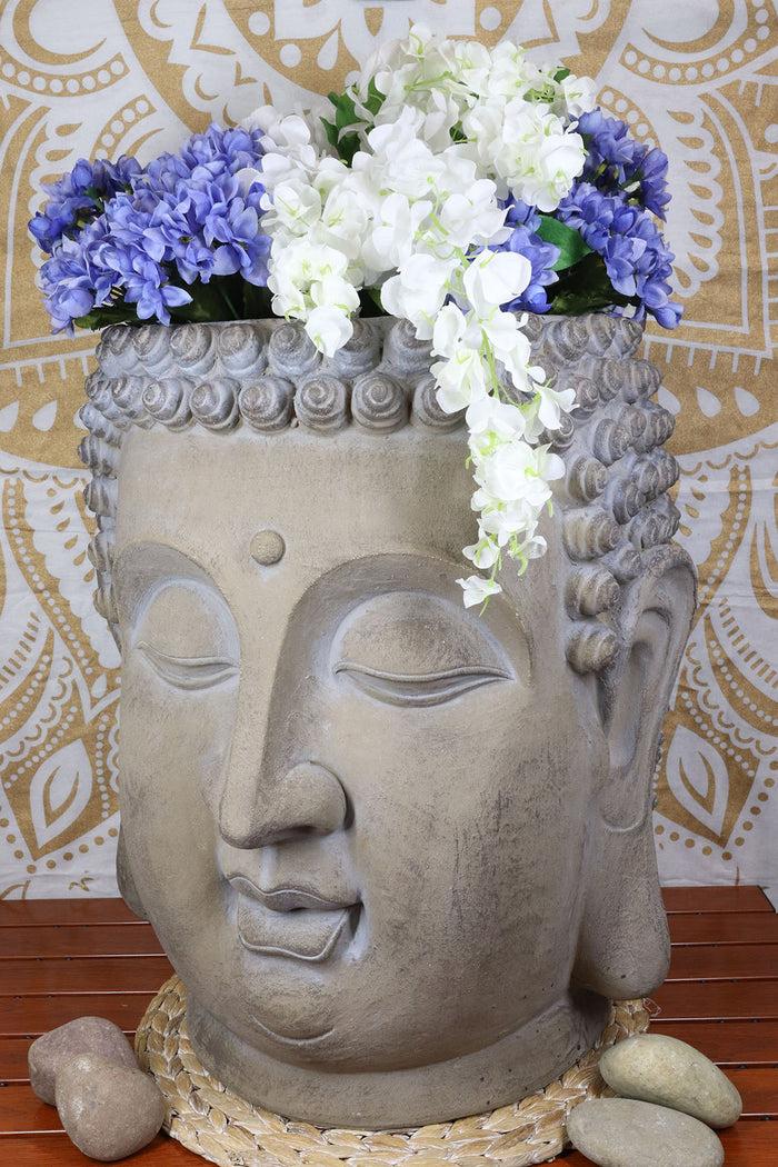 Large Shakyamuni Buddha Gautama Head Flower Plants Vase Planter Statue 20"H Large Shakyamuni Buddha Gautama Head Flower Plants Vase Planter Statue 20"H