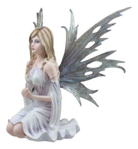 Large Winter Solstice Purity Fairy With Crystal Gazing Ball Statue 11.75"H