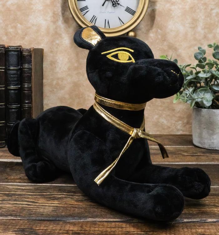 Larger Black & Gold Egyptian God Of Afterlife Sitting Anubis Dog Plush Toy Larger Black & Gold Egyptian God Of Afterlife Sitting Anubis Dog Plush Toy