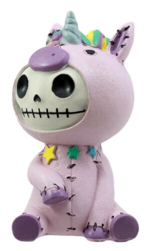 Larger Furrybones Pink Rainbow Unicorn Figurine Hooded Skeleton Monster Unie