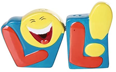 Laugh Out Loud LOL Salt and Pepper Shaker Set Kitchen Decor