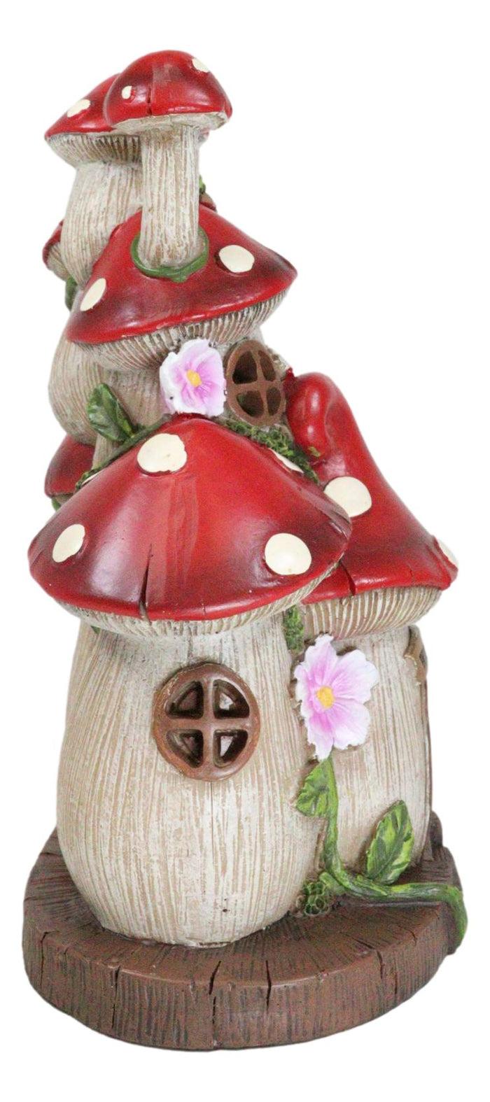 LED Light Up Enchanted Fairy Garden Toadstool Mushrooms Cottage House Figurine