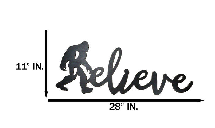 Legend Bigfoot Sasquatch Big Foot Believe Word Sign Cutout MDF Wood Wall Decor