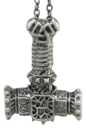 Legend Of Asgard Norse Mythology Mjolnir Thor Hammer Pendant Pewter Necklace