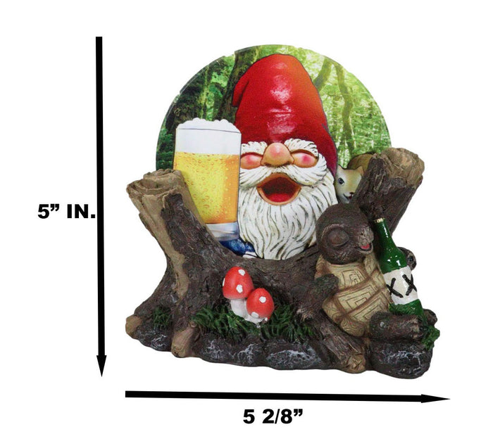 Life Of The Party Gnome Toast And Drunk Turtle Tortoise Coasters And Holder Set
