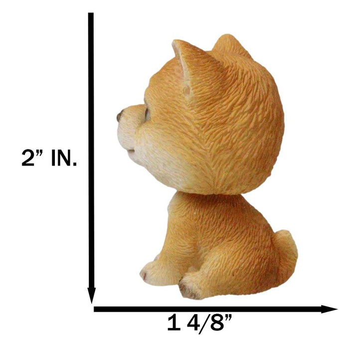 Lifelike Adorable Playful Japanese Shiba Inu Puppy Dog Mini Bobblehead Figurine