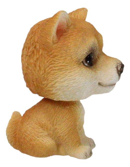 Lifelike Adorable Playful Japanese Shiba Inu Puppy Dog Mini Bobblehead Figurine