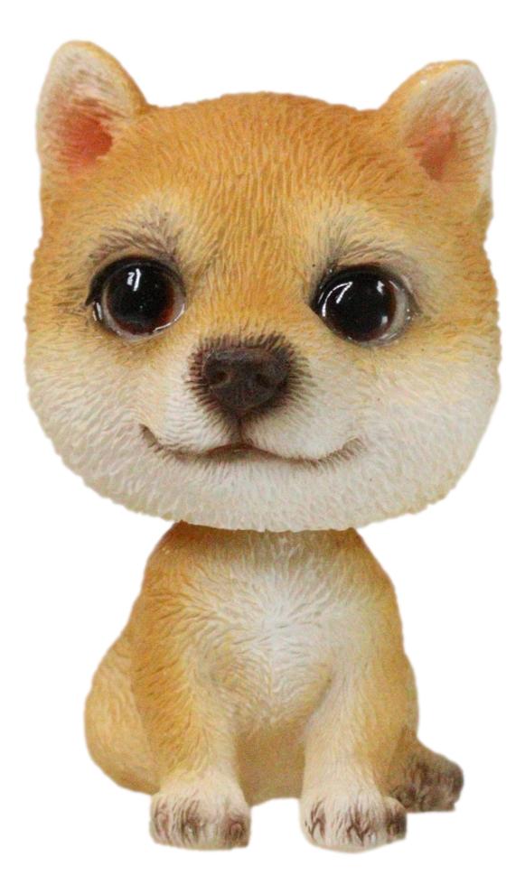 Lifelike Adorable Playful Japanese Shiba Inu Puppy Dog Mini Bobblehead Figurine