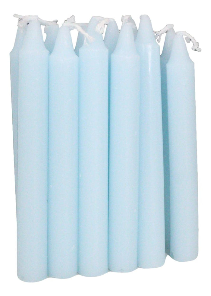 Light Blue Peace Protection Pack Of 12 Wicca Occult Witch Spell Chime Candles