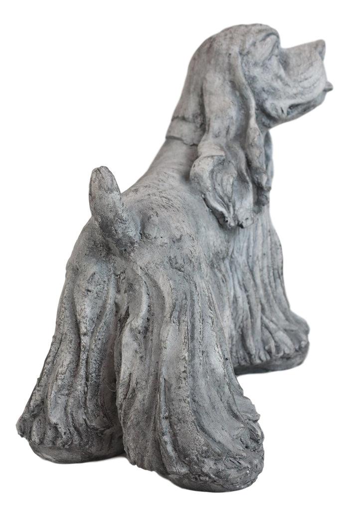 Long Haired Cavalier King Charles Spaniel Dog Faux Stone MGO Garden Statue 14"L