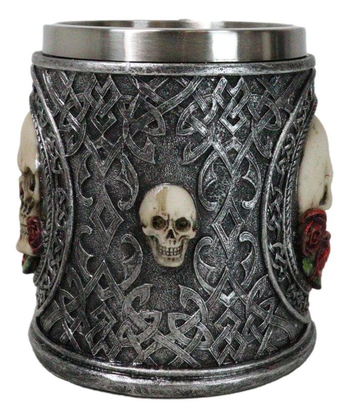 Love Never Dies Day Of The Dead Gothic Sugar Skull With Rose Flowers Coffee Mug