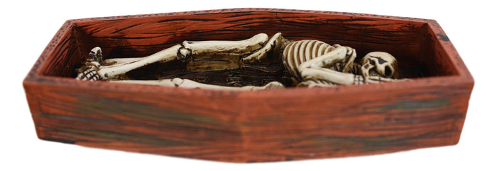 Love Never Dies Day Of The Dead Skeleton Couple Kissing Inside Coffin Statue