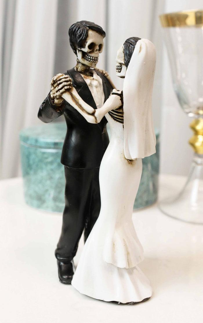 Love Never Dies Day Of The Dead Wedding Dance Skeletons Groom And Bride Figurine