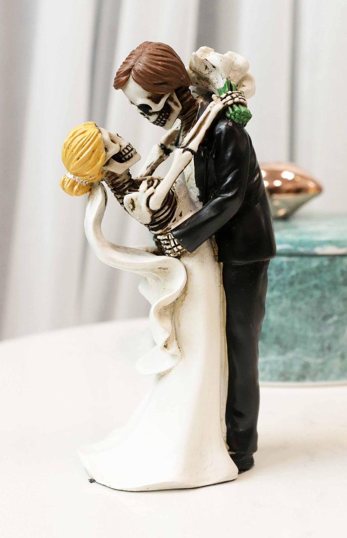 Love Never Dies Day Of The Dead Wedding Dance Skeletons Groom And Bride Figurine