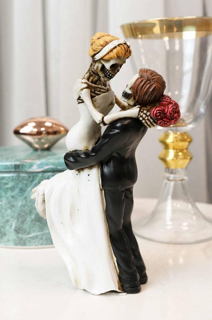 Love Never Dies Day Of The Dead Wedding Skeletons Groom Lifting Bride Figurine