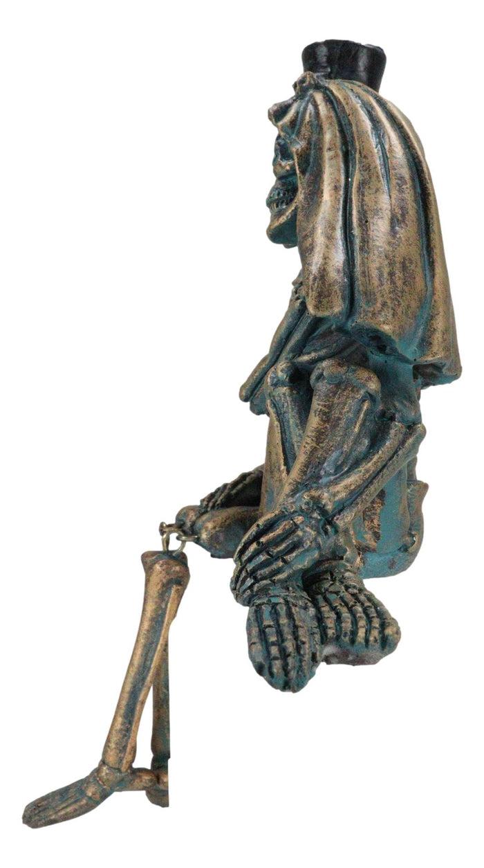 Love Never Dies Skeleton Couple Bride And Groom Sitting Shelf Sitter Figurine