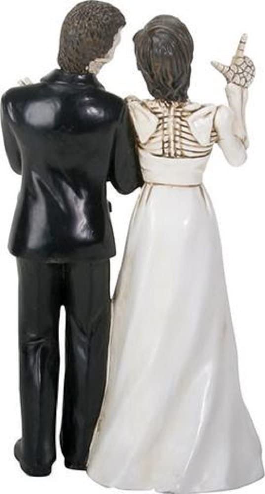 Love Never Dies Skeleton Wedding Couple Bride And Groom Figurine Decoration New