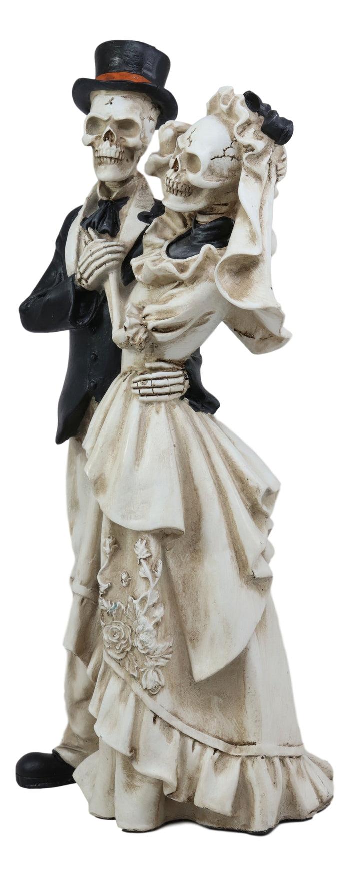 Love Never Dies Wedding Bride And Groom Skeleton Couple In Dancing Pose Figurine