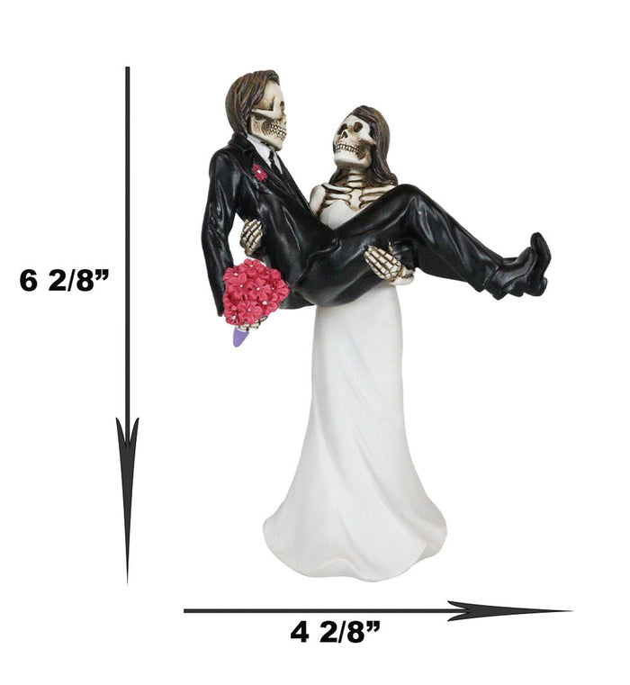 Love Never Dies Wedding Night Couple Wife Carrying Husband Skeletons Figurine