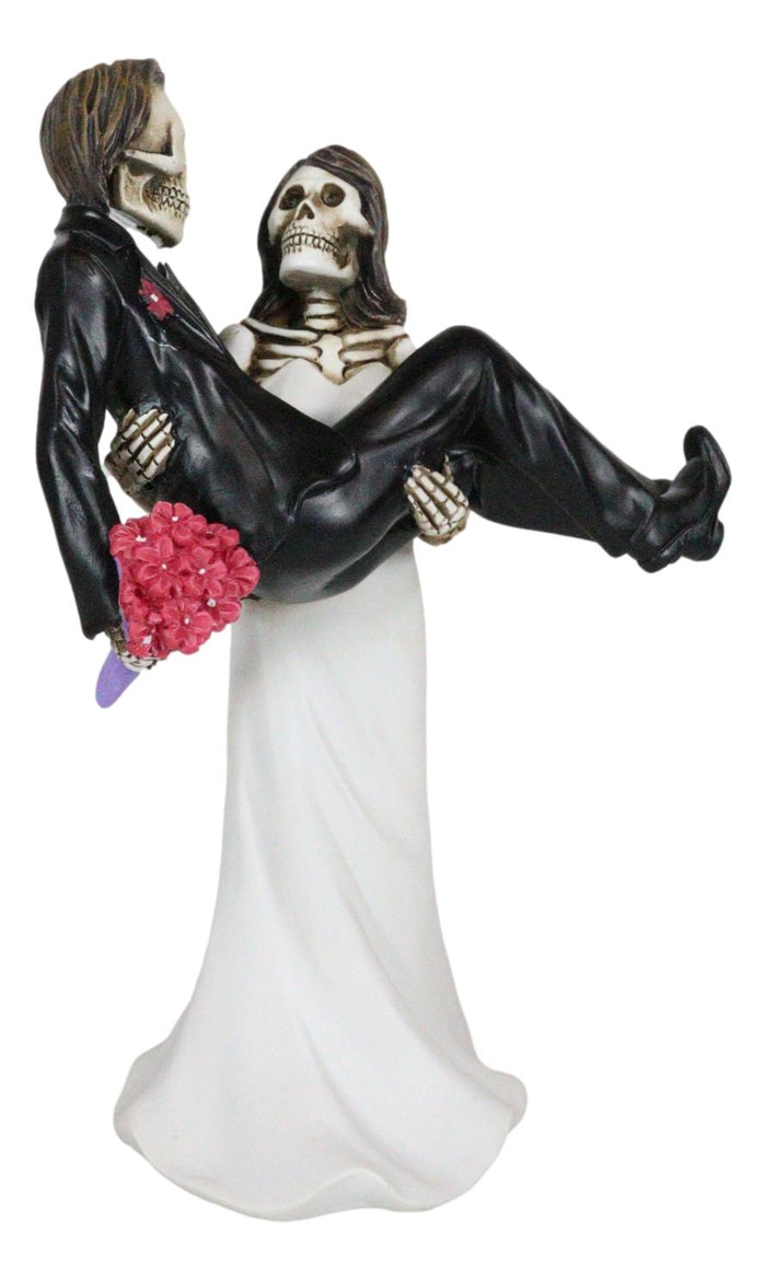 Love Never Dies Wedding Night Couple Wife Carrying Husband Skeletons Figurine