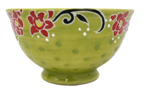 Luxury Ottoman Style Textured Dining Bowls Set Of 4 Sunflower Green Tapestry