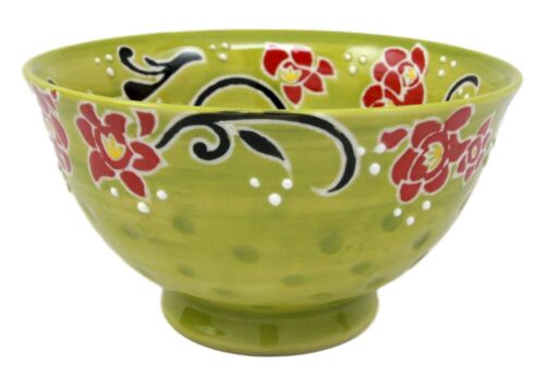 Luxury Ottoman Style Textured Dining Bowls Set Of 4 Sunflower Green Tapestry