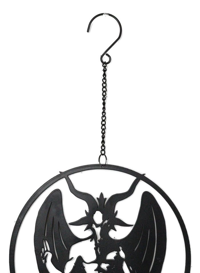 Macabre Wicca Sabbatic Goat Baphomet Pentagram Wall Hanging Decoration Chime