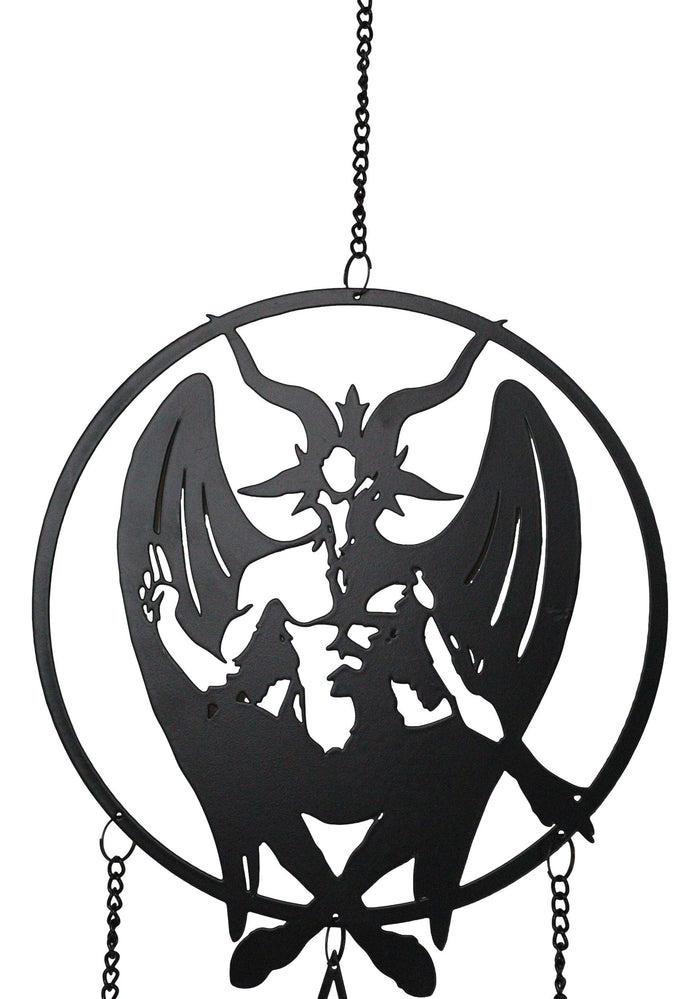 Macabre Wicca Sabbatic Goat Baphomet Pentagram Wall Hanging Decoration Chime