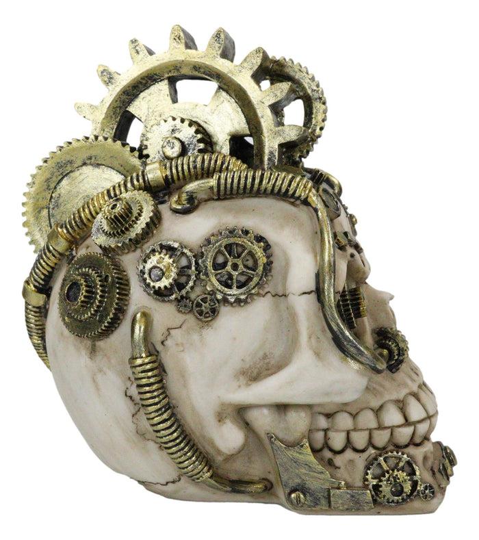 Mad Max Geared Mohawk Steampunk Cyborg Clockwork And Pipes Punk Skull Figurine