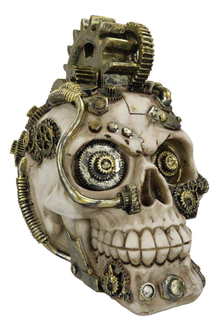 Mad Max Geared Mohawk Steampunk Cyborg Clockwork And Pipes Punk Skull Figurine