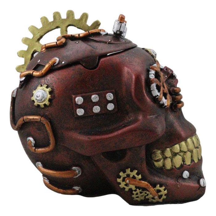 Mad Max Style Steampunk Cool Punk Gearwork Rock Skull Jewelry Box Figurine