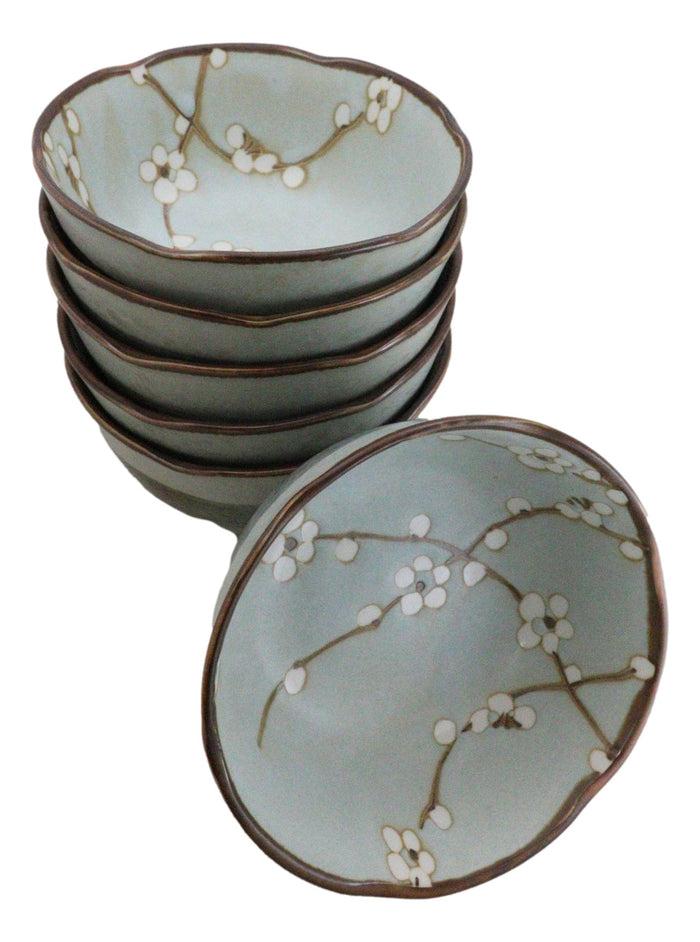 Made In Japan Ceramic Soushun Sakura Cherry Blossoms Small Rice Soup Bowls 10oz