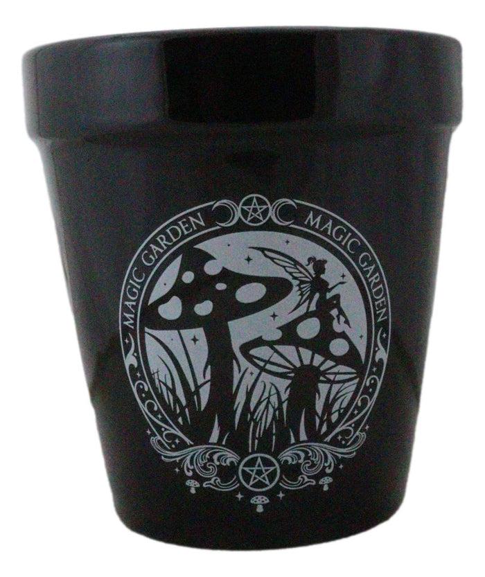 Magic Garden Fairy Mushrooms Triple Moon Wicca Witch Flower Herbs Planter Pot