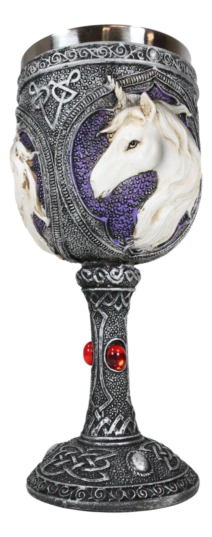 Magical Enchanted Waterfall Kingdom Rare Unicorn 5oz Wine Drink Goblet Chalice