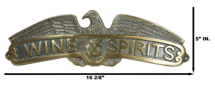 Marine Bald Eagle Sailor Anchor Wine And Spirits Aluminum Wall Decor Plaque