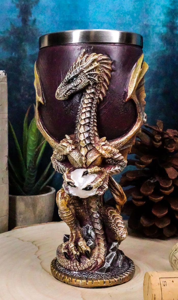 Maroon And Gold Medieval Dragon Wyvern Holding Egg Wine Goblet Chalice 5oz Maroon And Gold Medieval Dragon Wyvern Holding Egg Wine Goblet Chalice 5oz