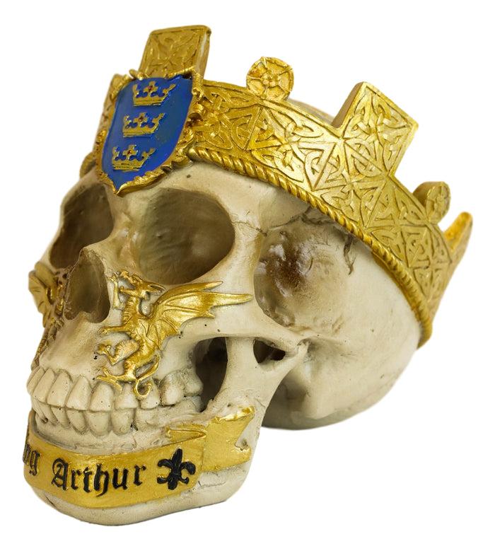 Matter Of Britain King Arthur And Excalibur Roundtable Knights Goth Skull Statue