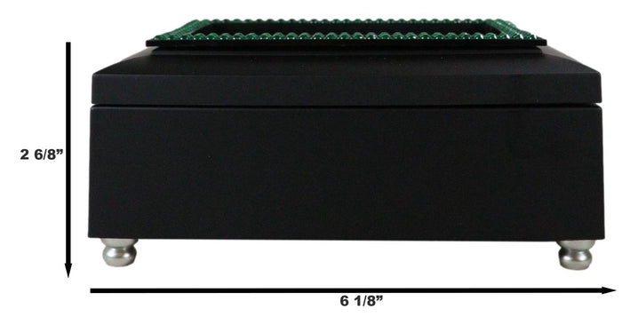 May Month Emerald Birthstone Sweetness And Happiness Black Musical Trinket Box