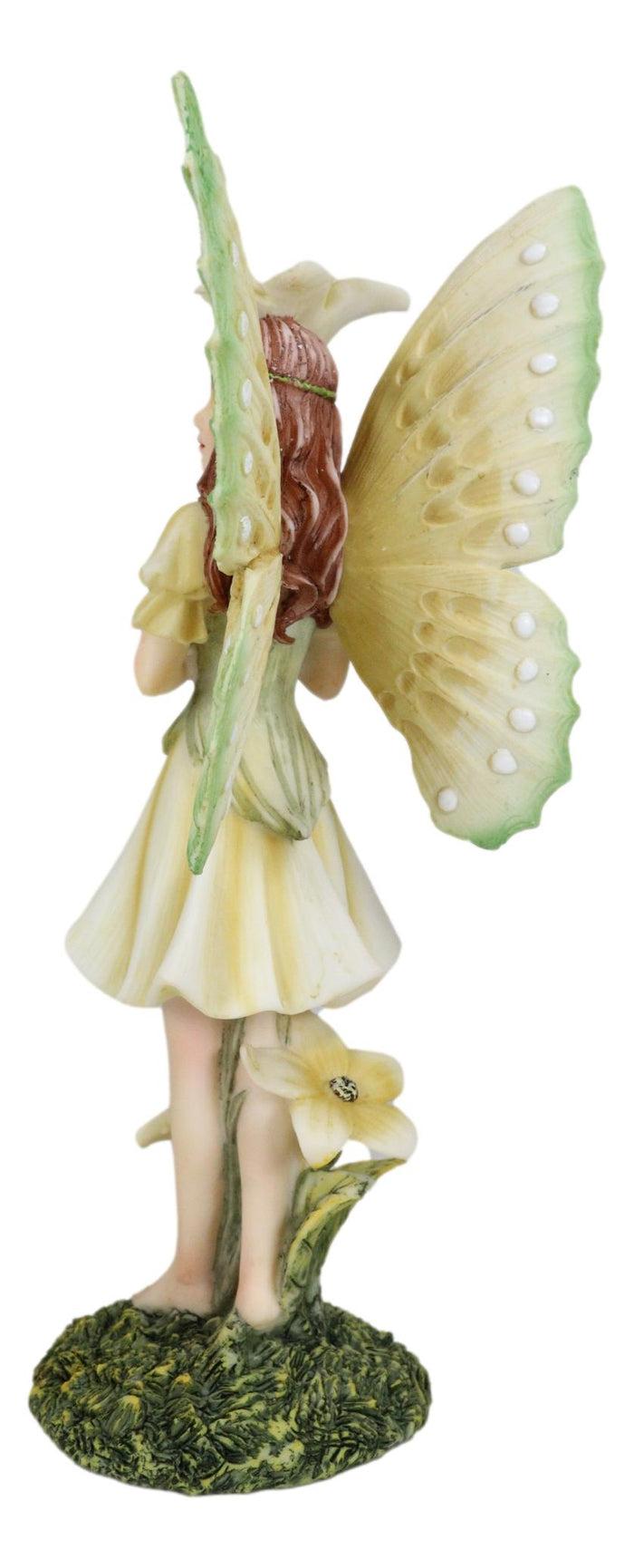Meadowland Lily Fairy Holding Flower Stem And Lilies Figurine Fae Garden Fantasy