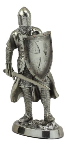 Medieval Crusader Swordsman Knight Statue 7.5"Tall Suit Of Armor Heavy Infantry