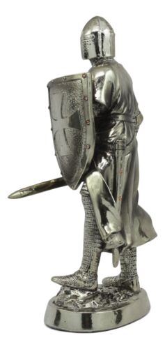 Medieval Crusader Swordsman Knight Statue 7.5"Tall Suit Of Armor Heavy Infantry