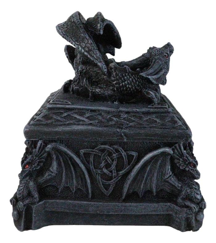 Medieval Dragon On Celtic Knotwork Hero's Cathedric Tomb Trinket Jewelry Box