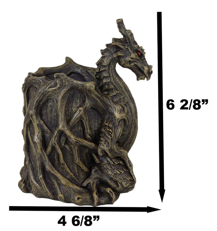 Medieval Forest Tree Ent Greenman Dendritic Roots Dragon Desktop Pen Holder